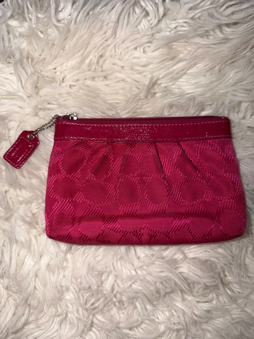 Coach Pink Signature Wristlet Clutch